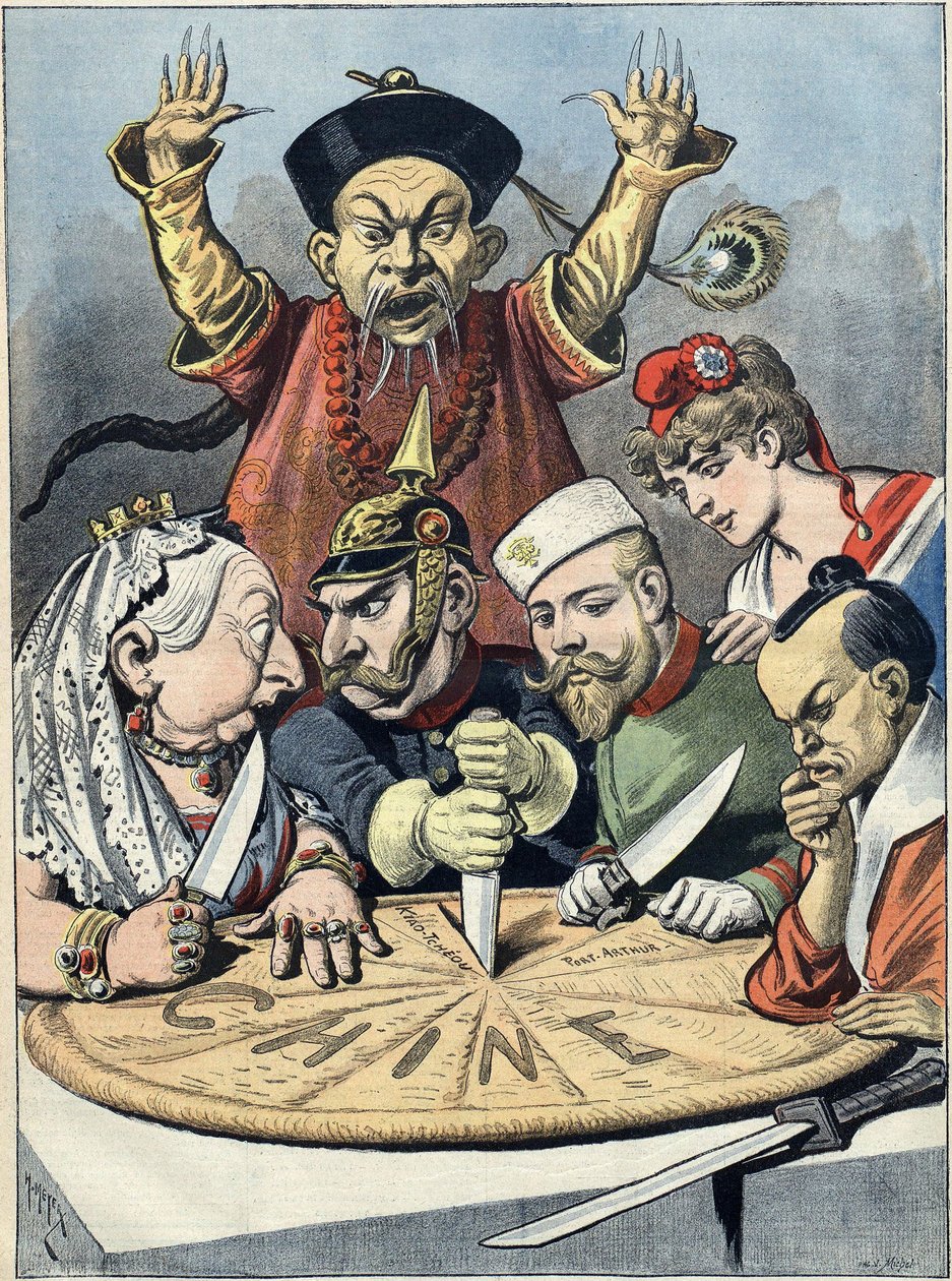 Kina - kungarnas och kejsarnas kaka Karikatyr, 1898 av Henri Meyer