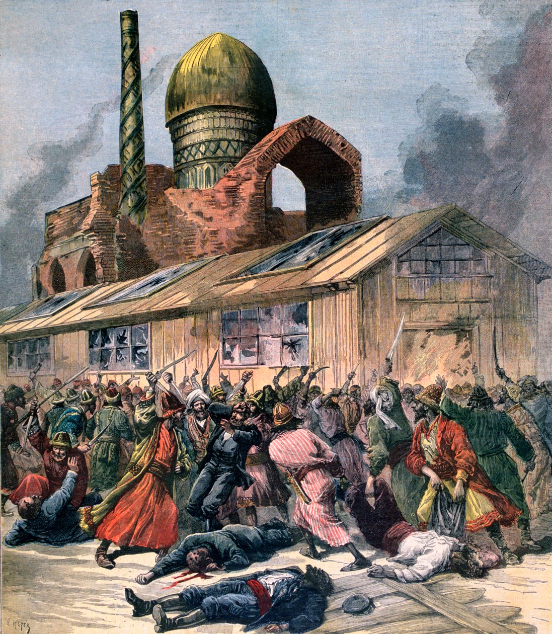 Kolera i Ryssland, problemen i Astrakhan, 1892 av Henri Meyer