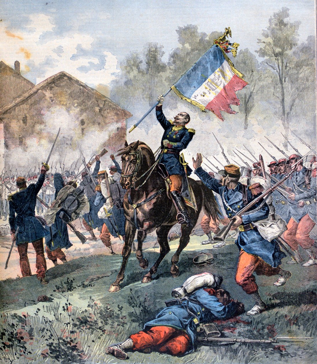 Överste Mallevilles död, slaget vid Solferino, 24 juni 1859, 1891 av Henri Meyer