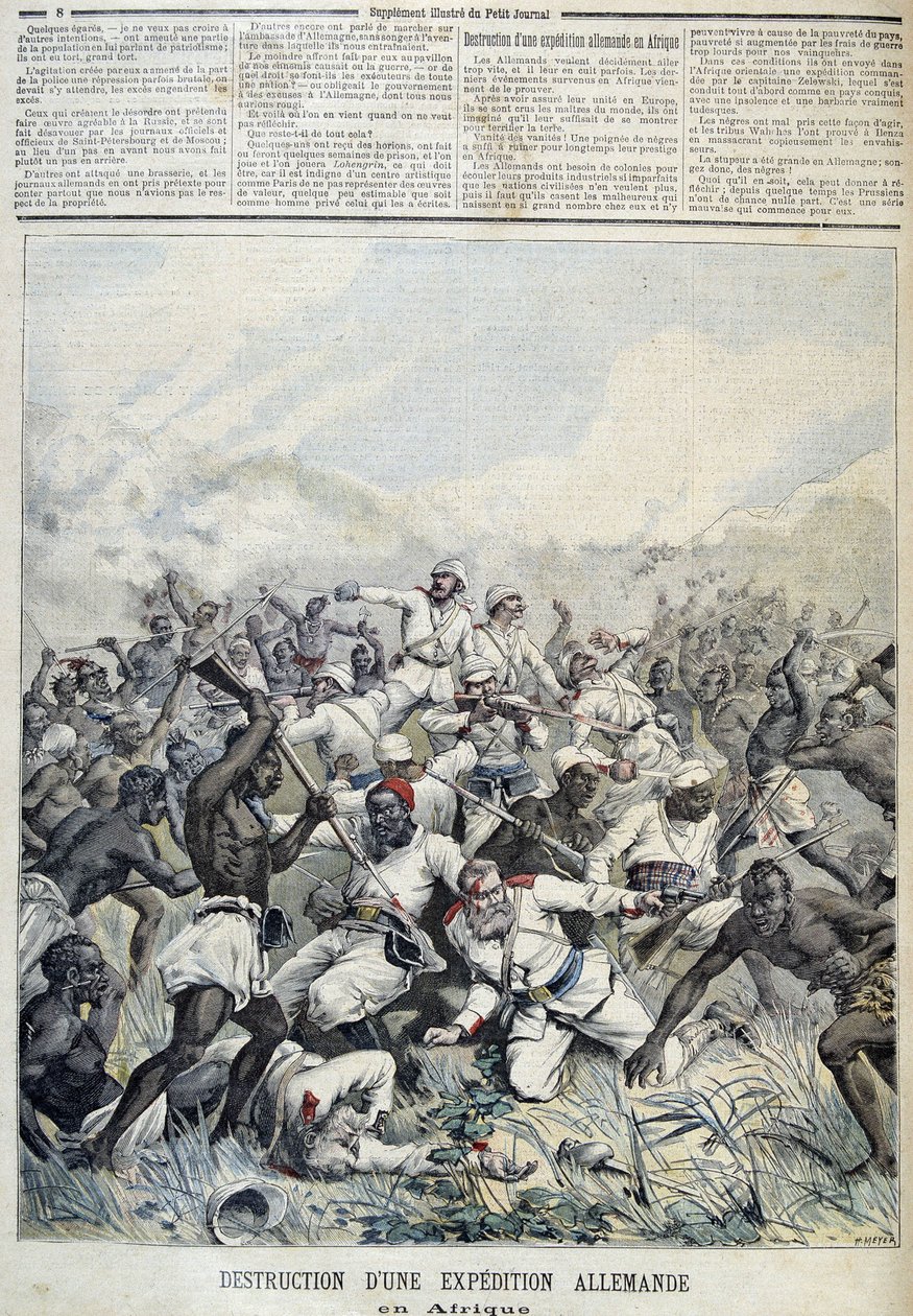Förstörelse av en tysk expedition till Afrika - i "" Le Petit Journal"" av 1891-10-03 av Henri Meyer