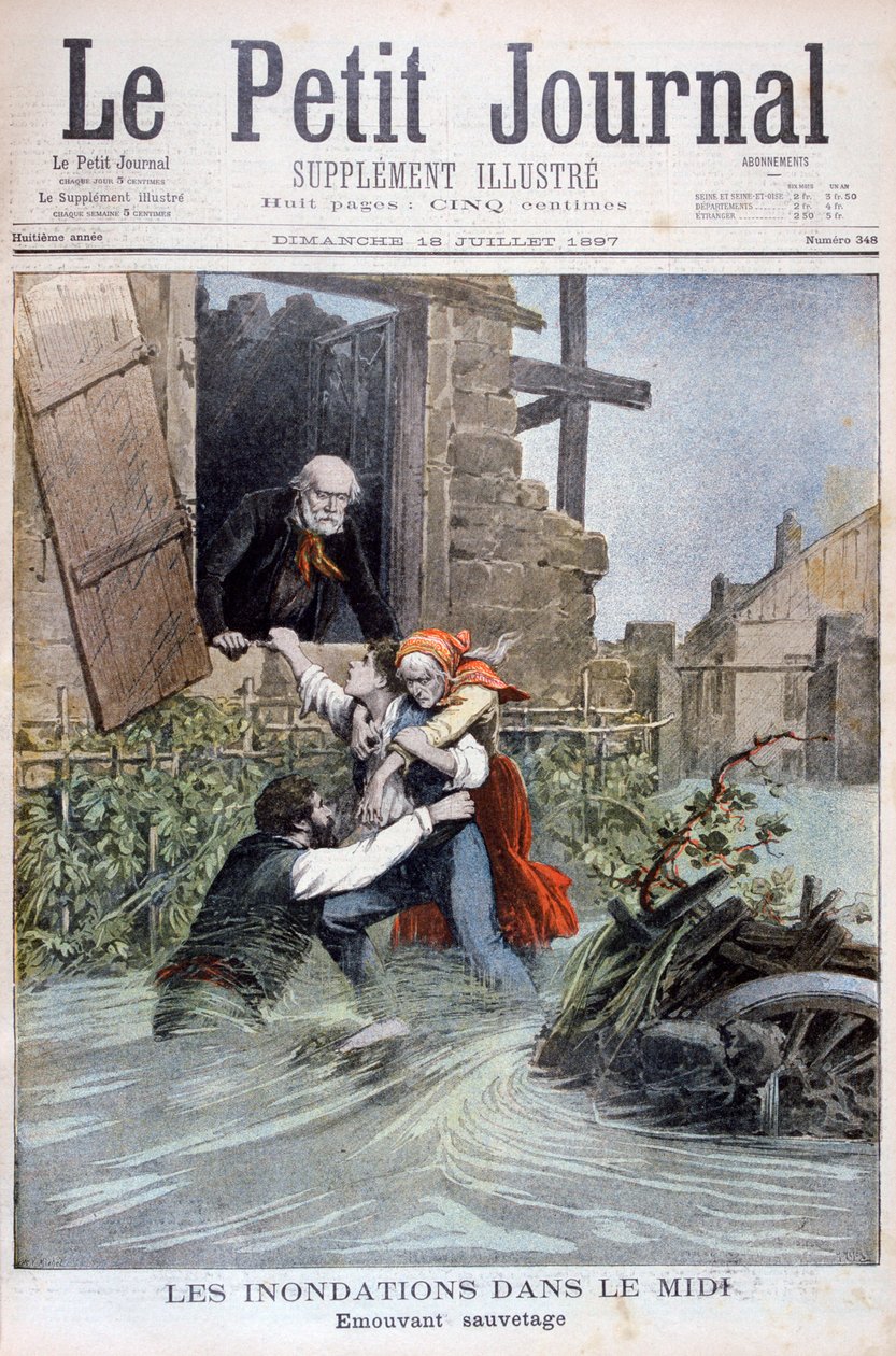 Översvämningar i Midi, södra Frankrike, 1897 av Henri Meyer