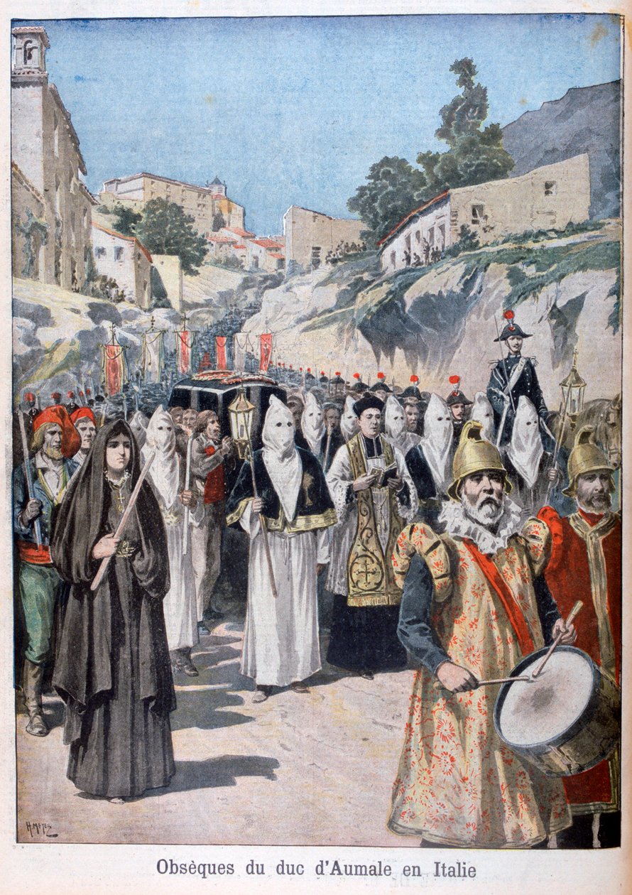 Hertigen av Aumales begravning i Italien 1897 av Henri Meyer