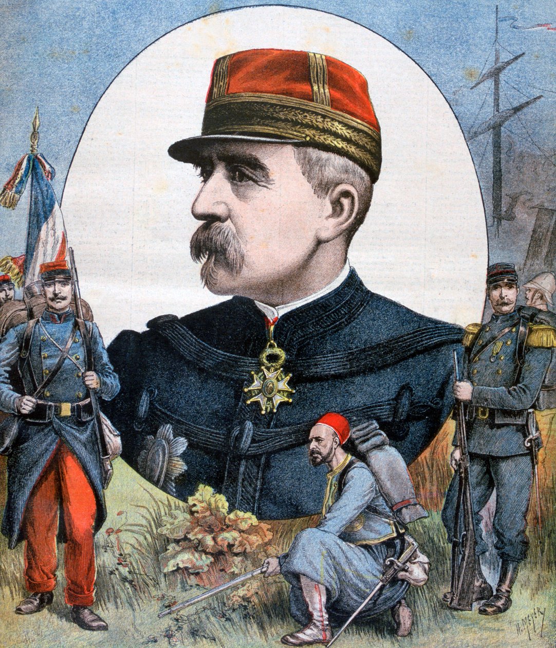 General Jacques Duchesne, befälhavare för den franska expeditionsstyrkan till Madagaskar, 1894 av Henri Meyer