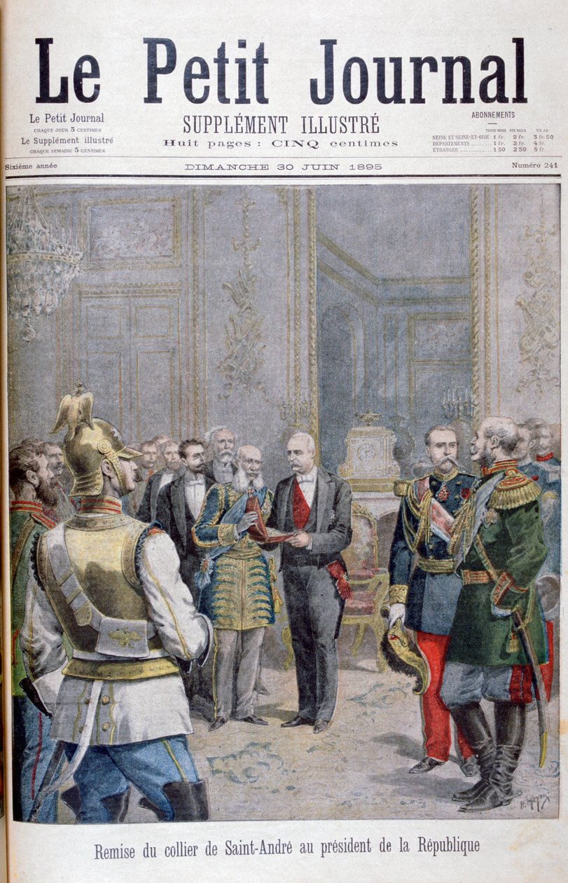 Överlämnande av collier de Saint André till republikens president, 1895 av Henri Meyer