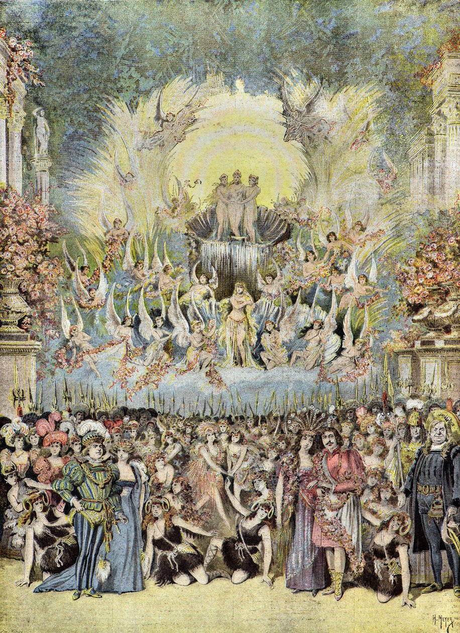 Truppen på teatern de la gaite i Paris,1895 (Illustration) av Henri Meyer