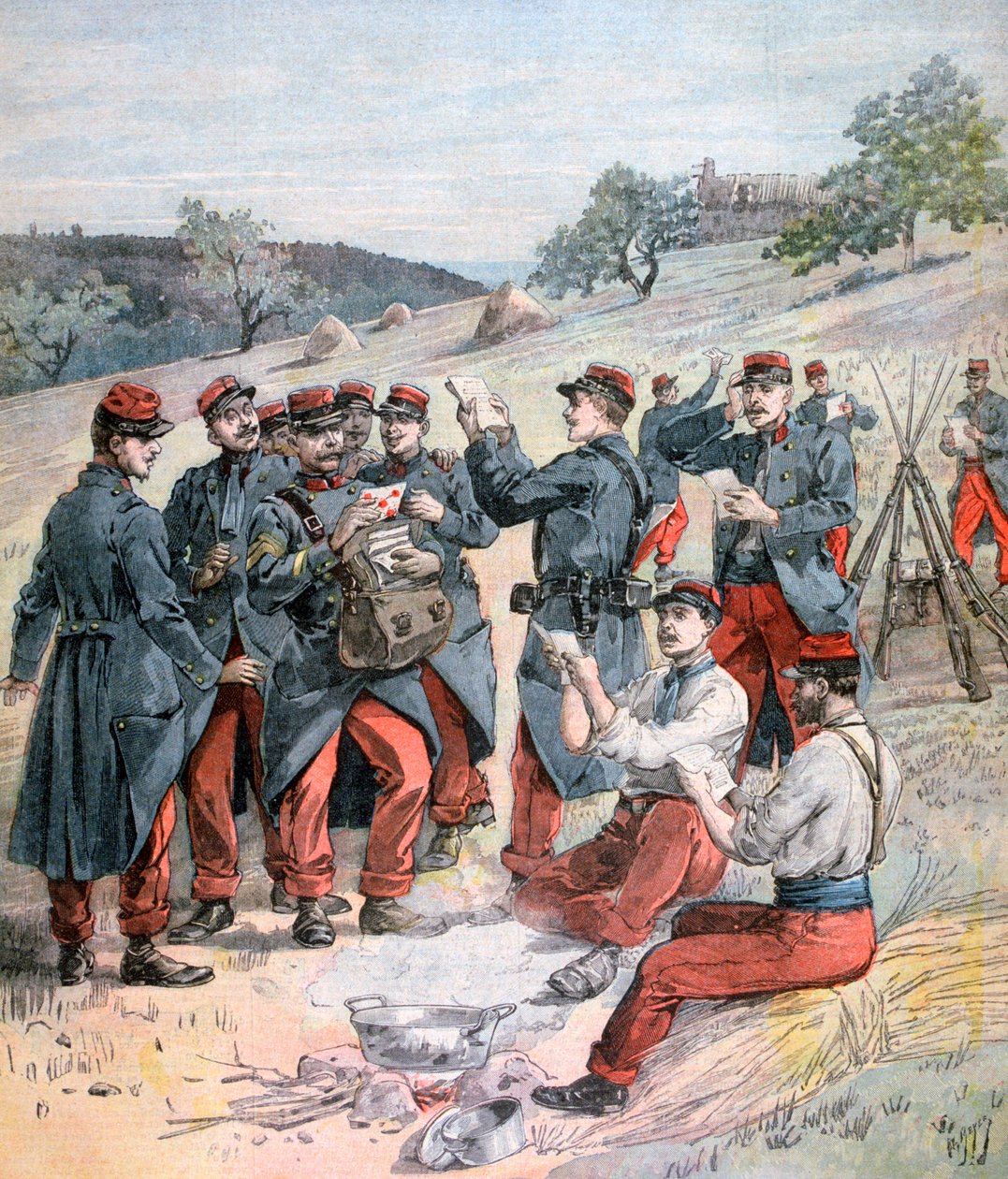 Postutdelning före de stora militära manövrarna, 1893 av Henri Meyer