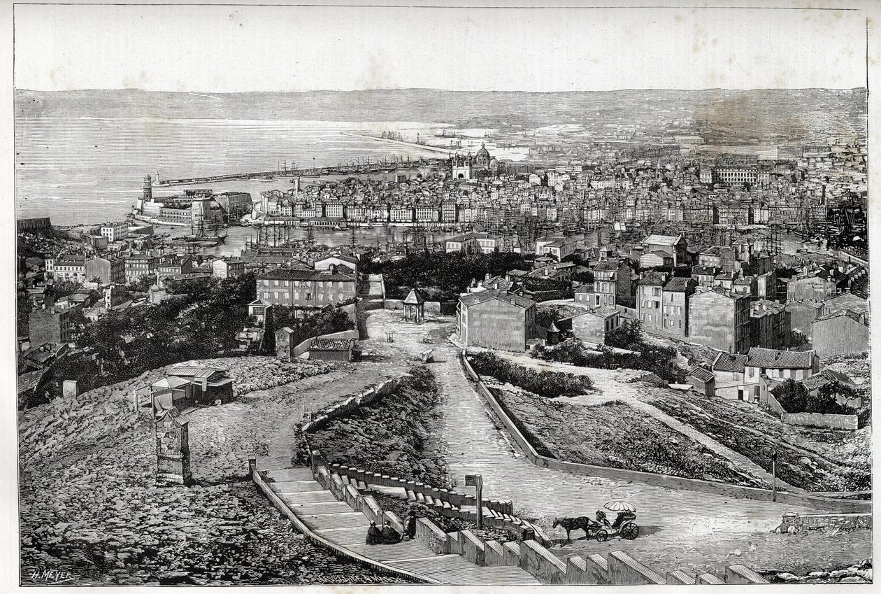 Marseille 1894 - teckning av Henri Meyer - av Henri Meyer