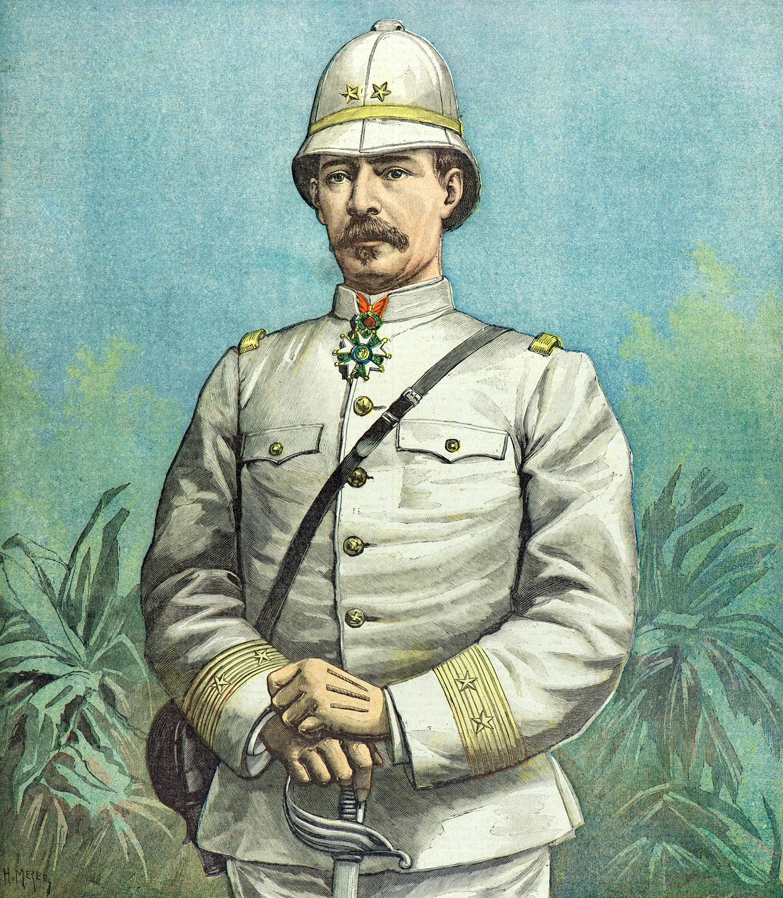 Porträtt av general Alfred Dodds av Henri Meyer