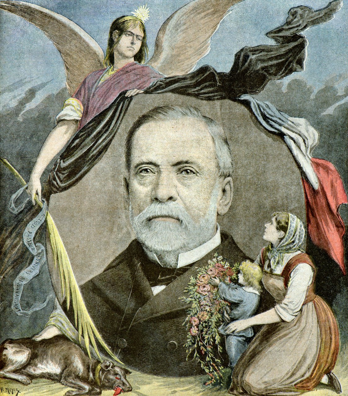 Porträtt av Louis Pasteur,1895 (Illustration) av Henri Meyer