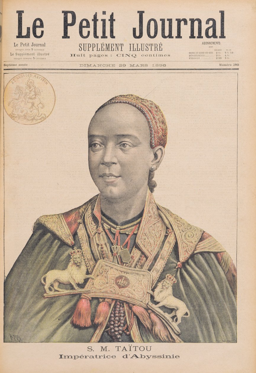 Porträtt av Taytu Betul (ca 1851-1918) kejsarinnan av Etiopien, från 