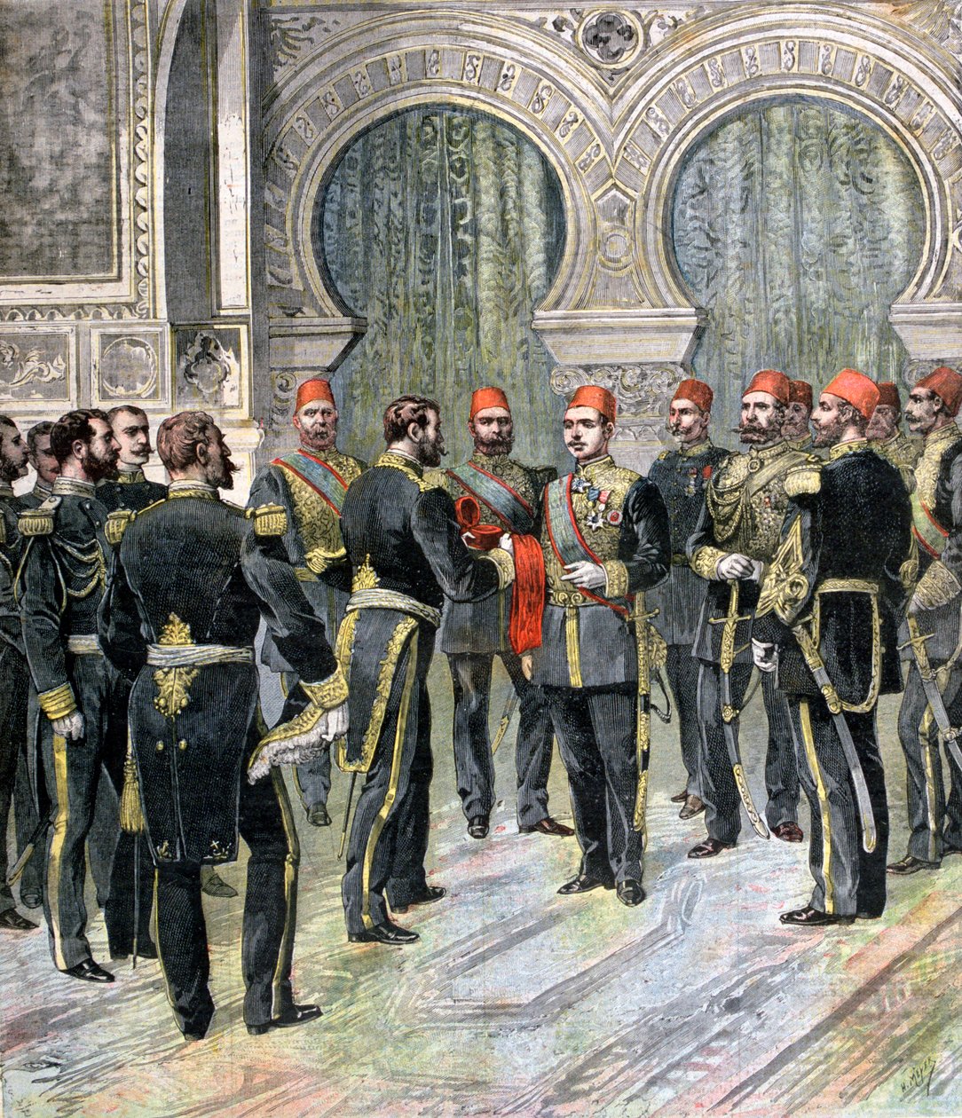 Återvändande av Hederslegionens Grand Cordon till New Khedive i Egypten, 1892 av Henri Meyer