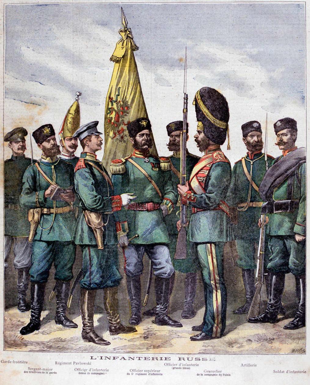 Ryskt infanteri, 1892 av Henri Meyer