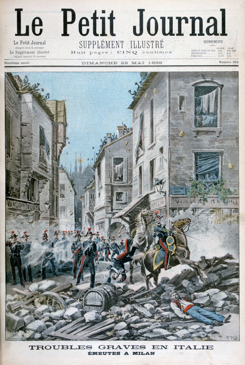 Allvarliga störningar och upplopp i Milano, Italien, 1898 av Henri Meyer
