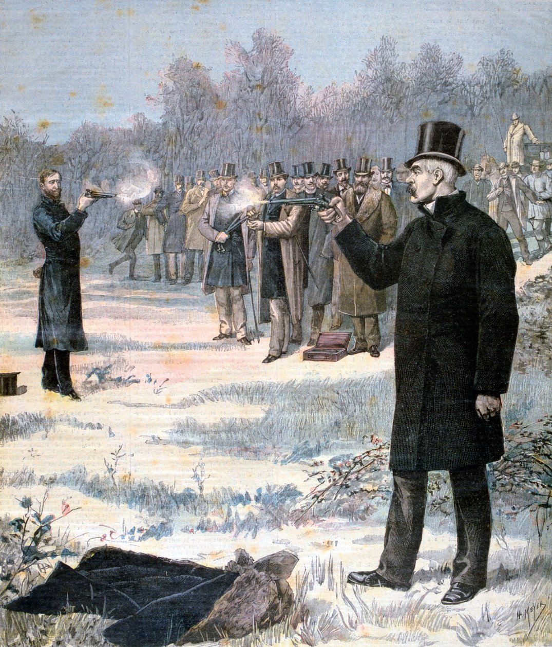 Duellen mellan Paul Deroulede och Georges Clemenceau, 1893 av Henri Meyer