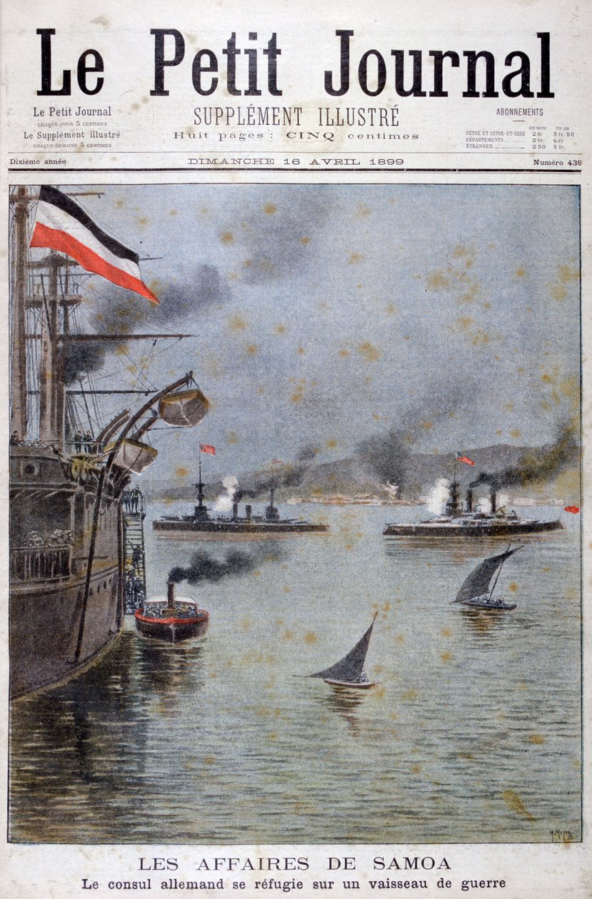 Den tyske konsuln söker skydd på ett tyskt krigsfartyg, 1899 av Henri Meyer