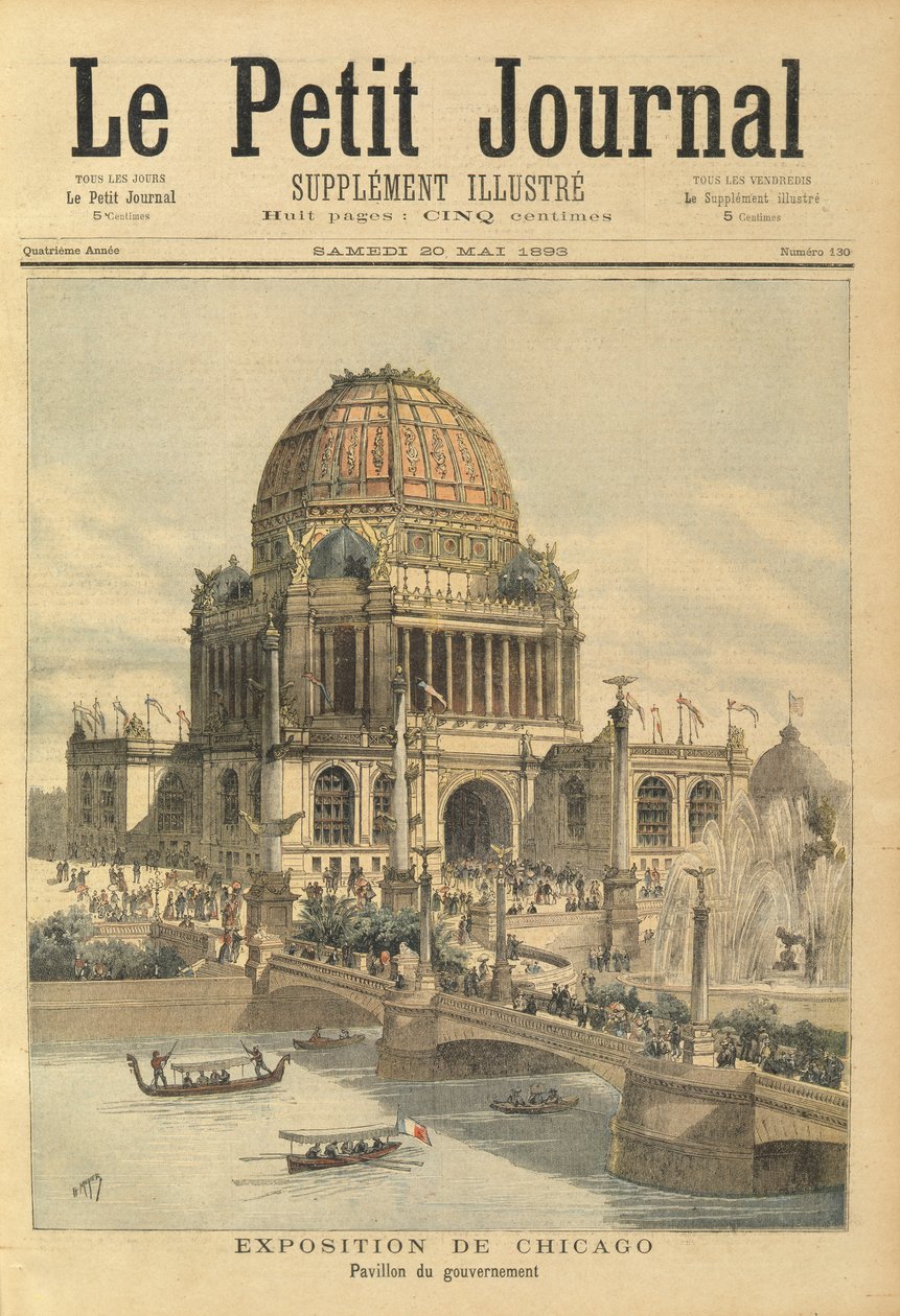 Regeringspaviljongen på Chicago Exhibition, från Le Petit Journal, 20 maj 1893 av Henri Meyer