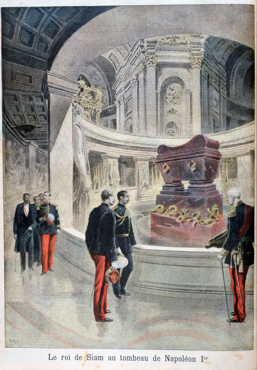 Kungen av Siam vid Napoleon I:s grav, Paris, 1897 av Henri Meyer