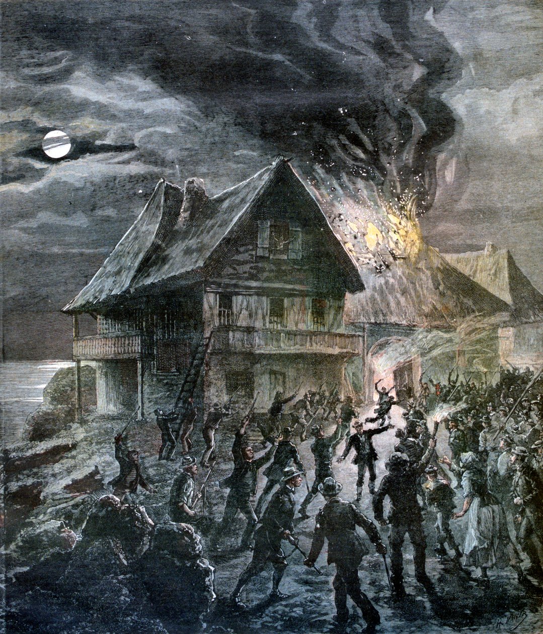 Revolten på ön Sercq, 1892 av Henri Meyer