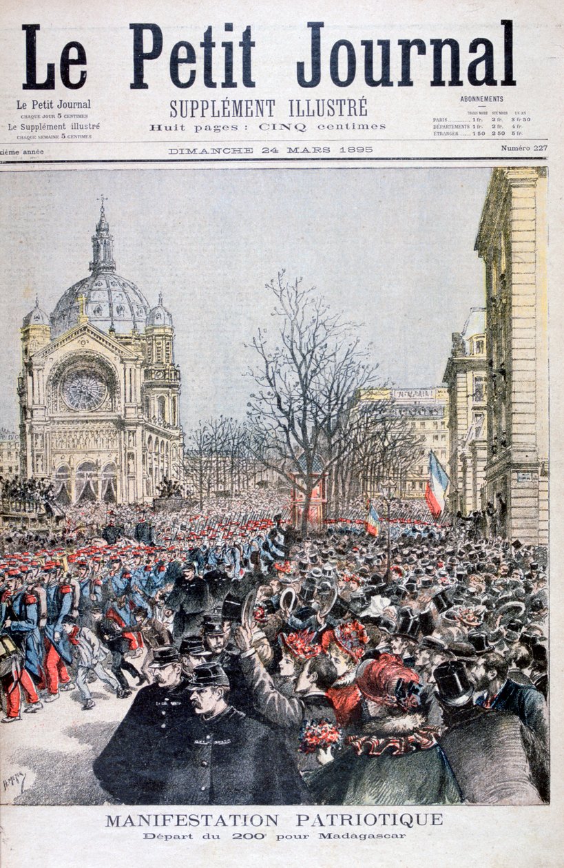 De franska truppernas avgång till Madagaskar, Paris, 1895 av Henri Meyer