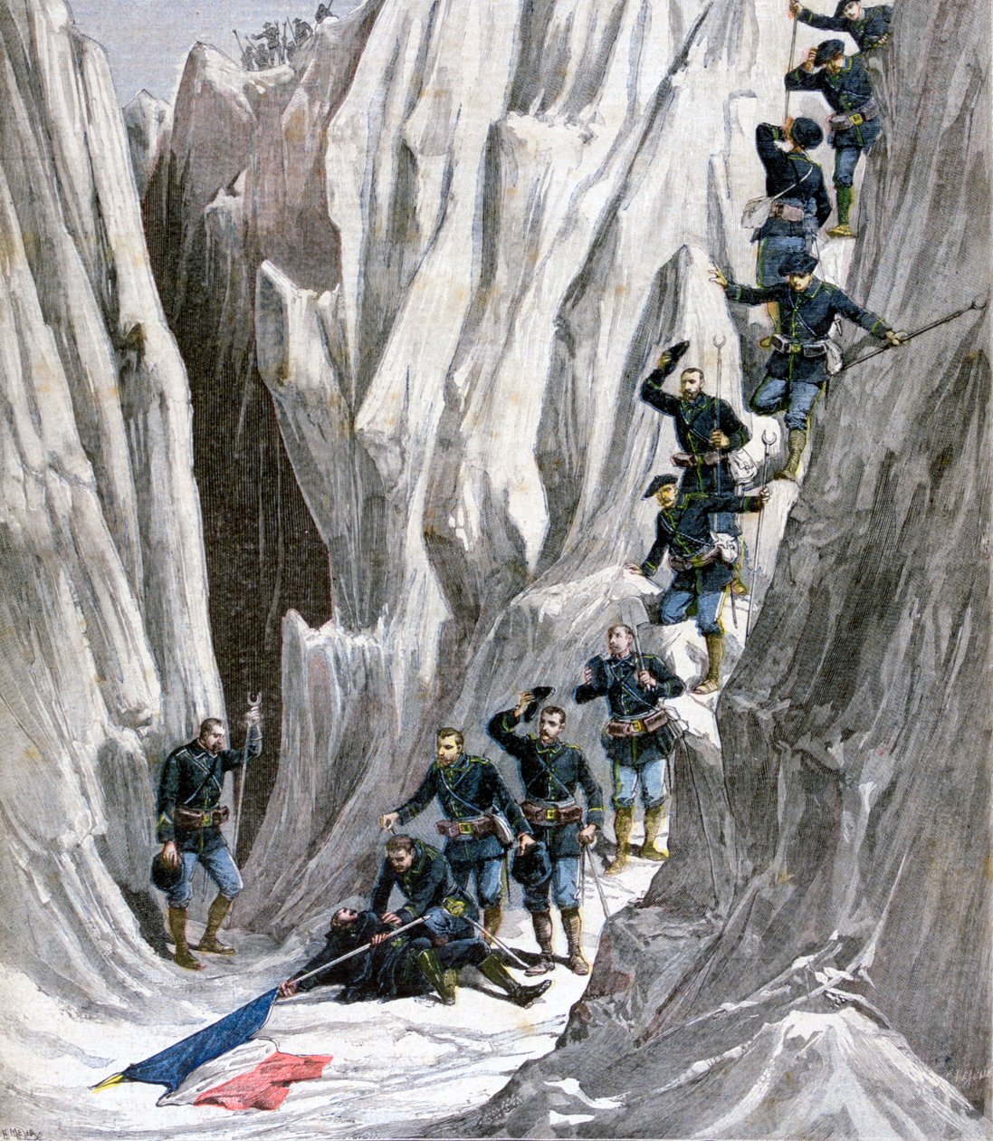 Det upptäckta liket av löjtnant Bujon, franska alperna, 1891 av Henri Meyer