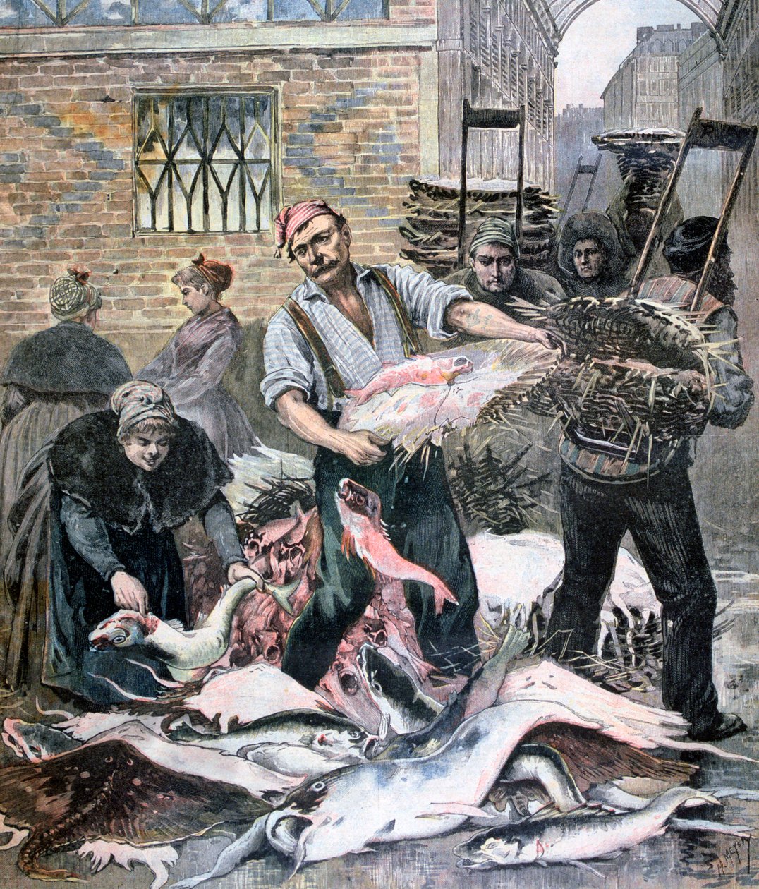 Fiskmarknaden, Paris, 1893 av Henri Meyer