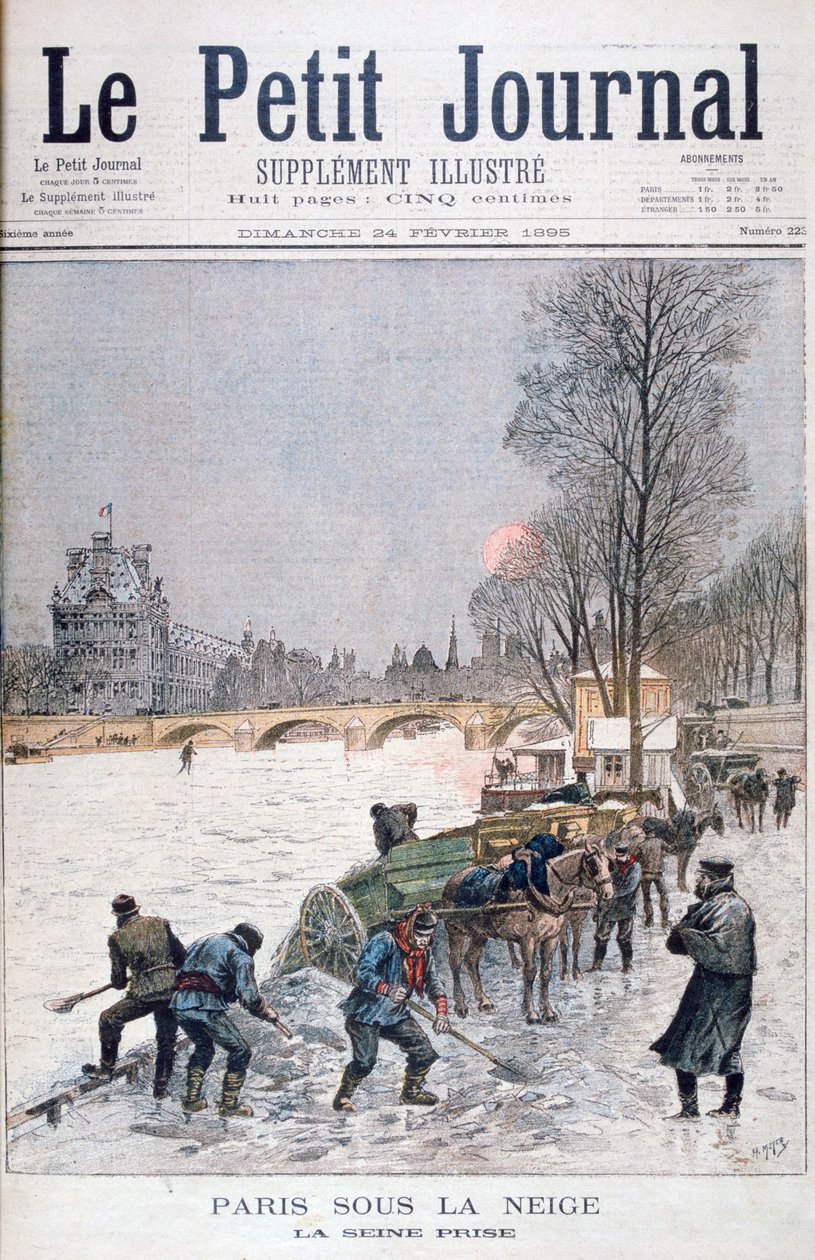 Den frusna Seinen, vinter, Paris, 1895 av Henri Meyer