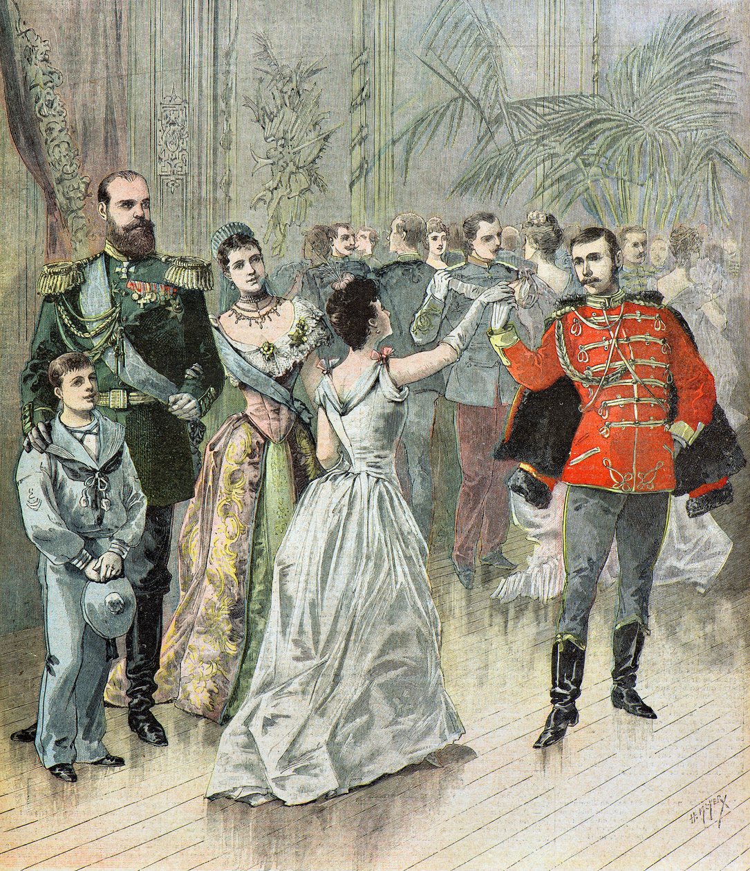 Tsar Alexander 3 och hans familj av Henri Meyer