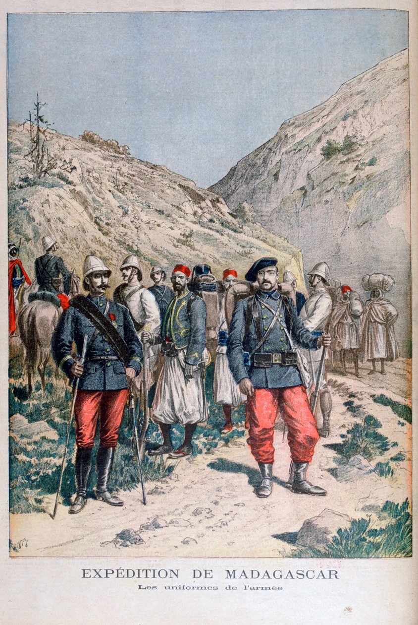 Uniformer för den franska expeditionsstyrkan på Madagaskar, 1895 av Henri Meyer