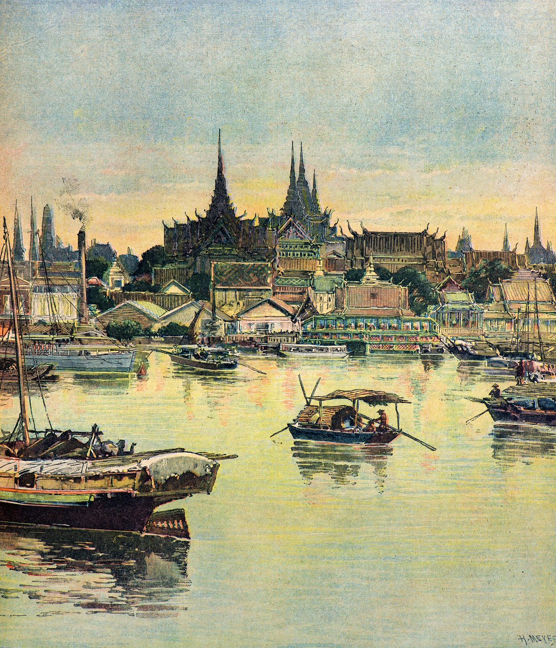 Utsikt över Bangkok av Henri Meyer