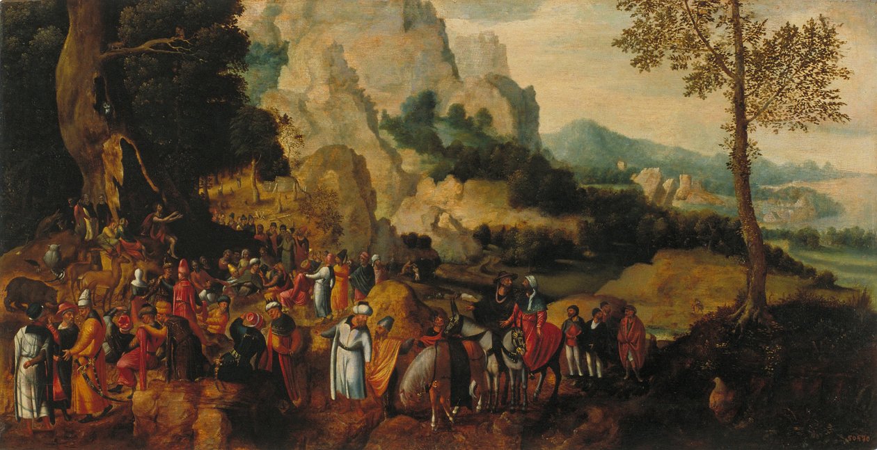 Landskap med Johannes Döparen som predikar av Henri Patinier de