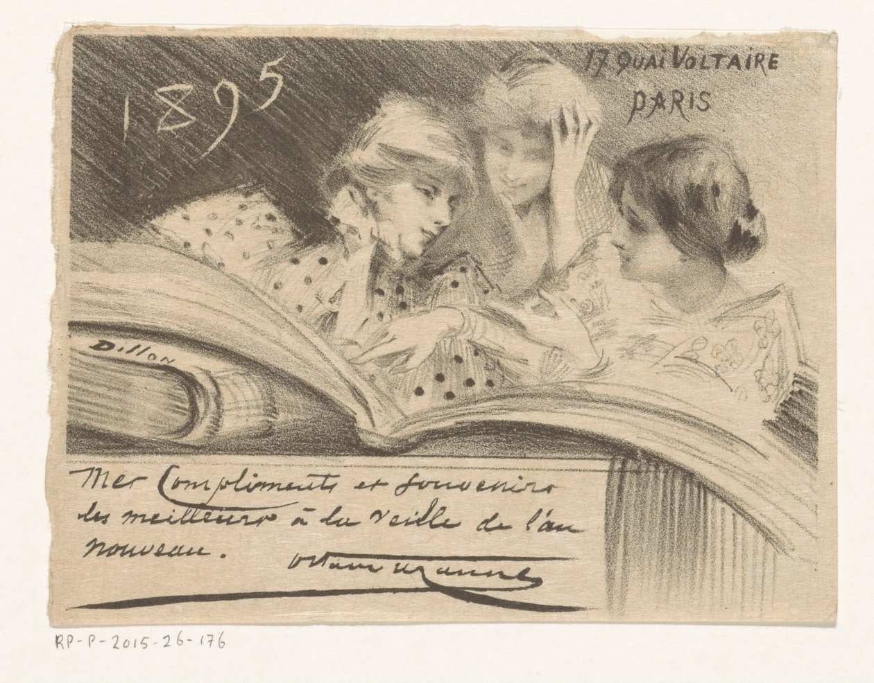 Nyårsönskemål från Octave Uzanne för år 1895 av Henri Patrice Dillon