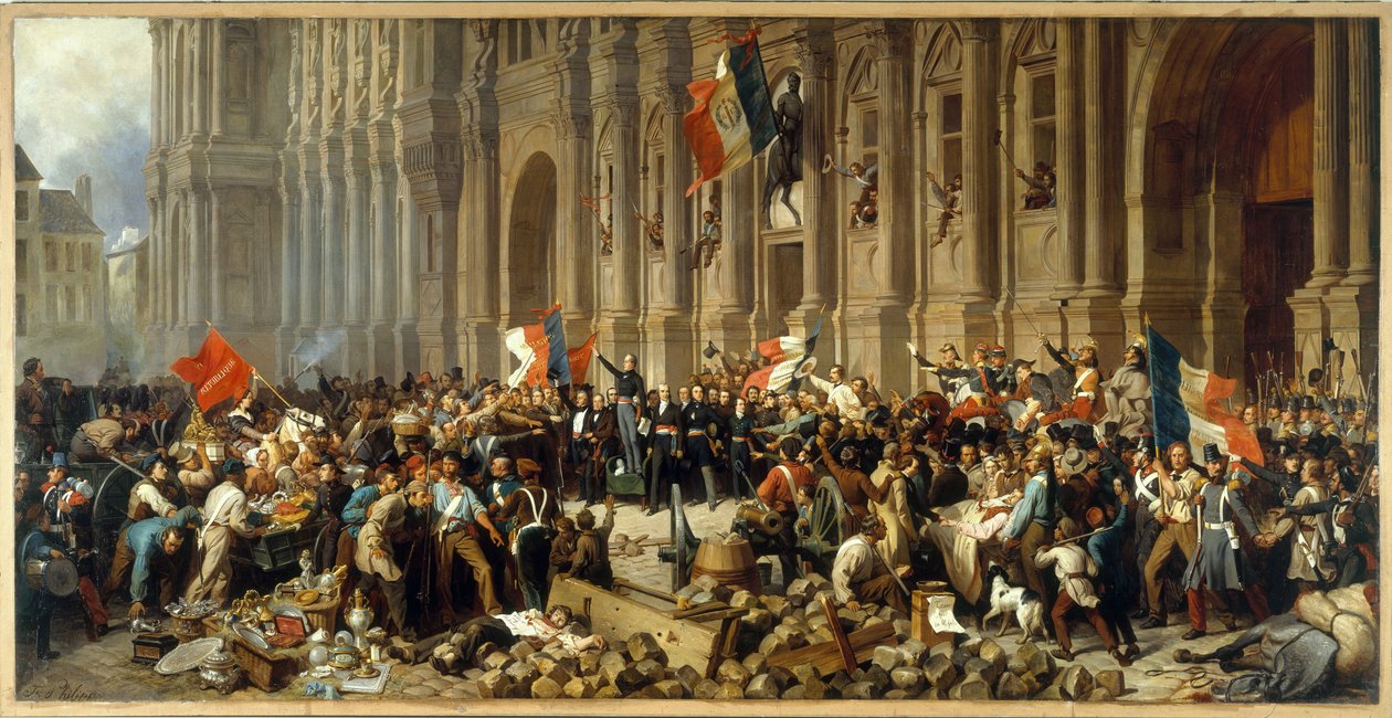 Lamartine vägrar ta emot den röda flaggan framför Hôtel de Ville, ca 1848 (olja på duk) av Henri Philippoteaux