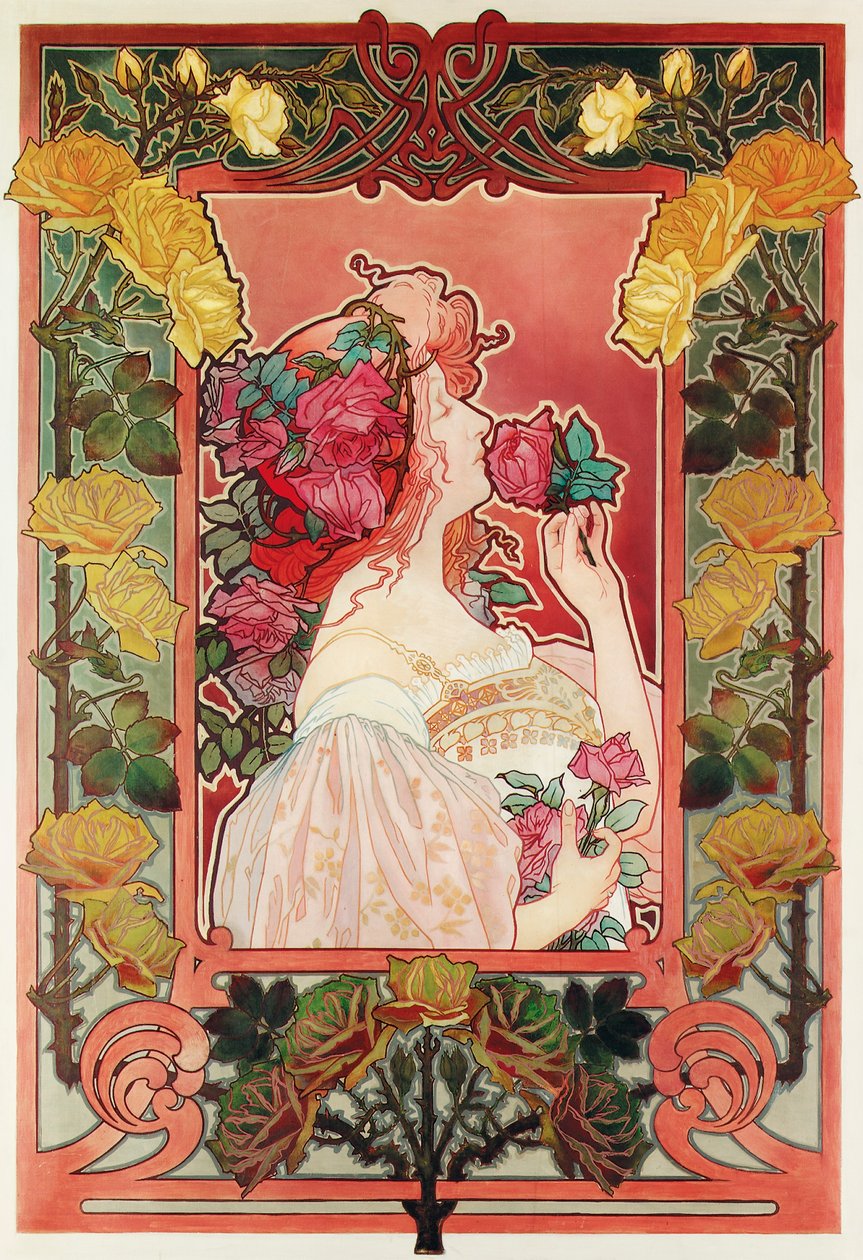 The Scent of a Rose, ca 1890 (olja på duk) av Henri Henri Antoine Théodore Livemont