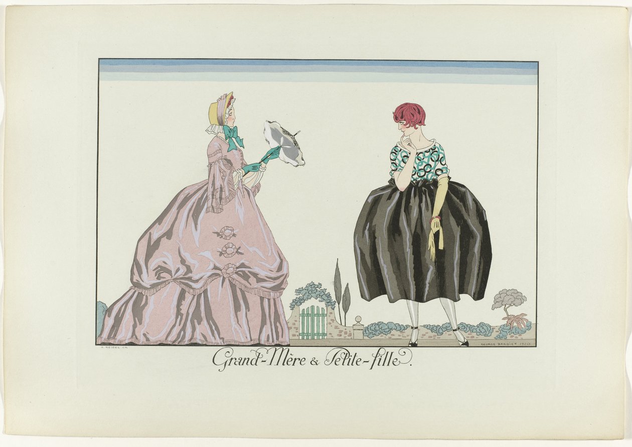 Mormor och barnbarn (titel på objekt) The Happiness of the Day eller Fashionable Graces (serietitel) av Henri Reidel