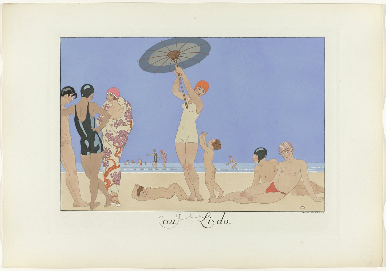 på Lido. (titel på objekt) The Happiness of the Day eller Fashionable Graces (serietitel) av Henri Reidel