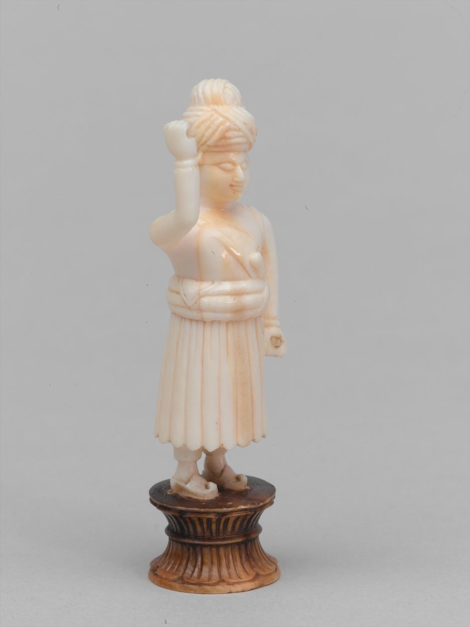 Svart bonde, schackpjäs, Indien, 1820 ca av Henri Renaud