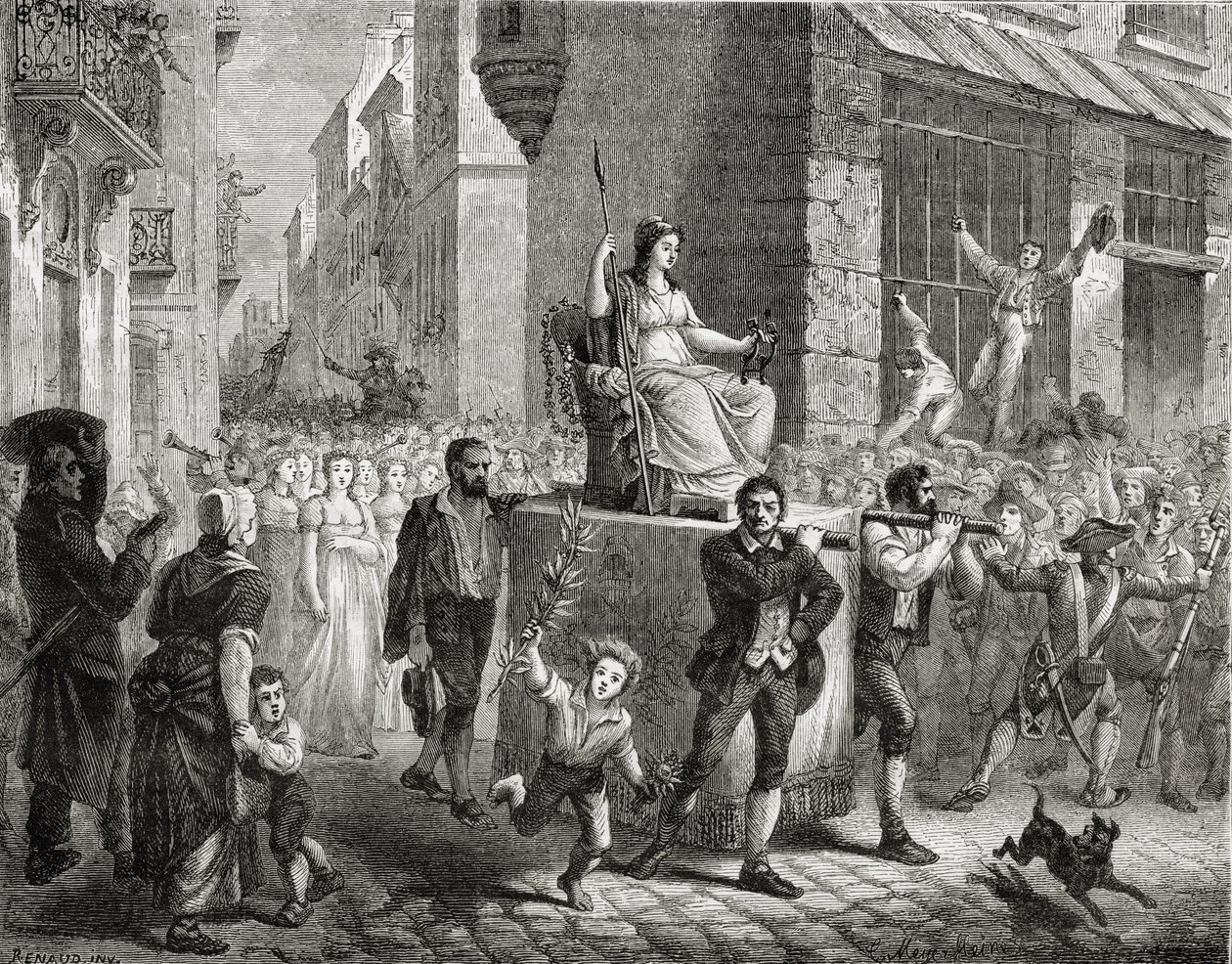 Processionen av förnuftets gudinna, 10 november 1793, från 