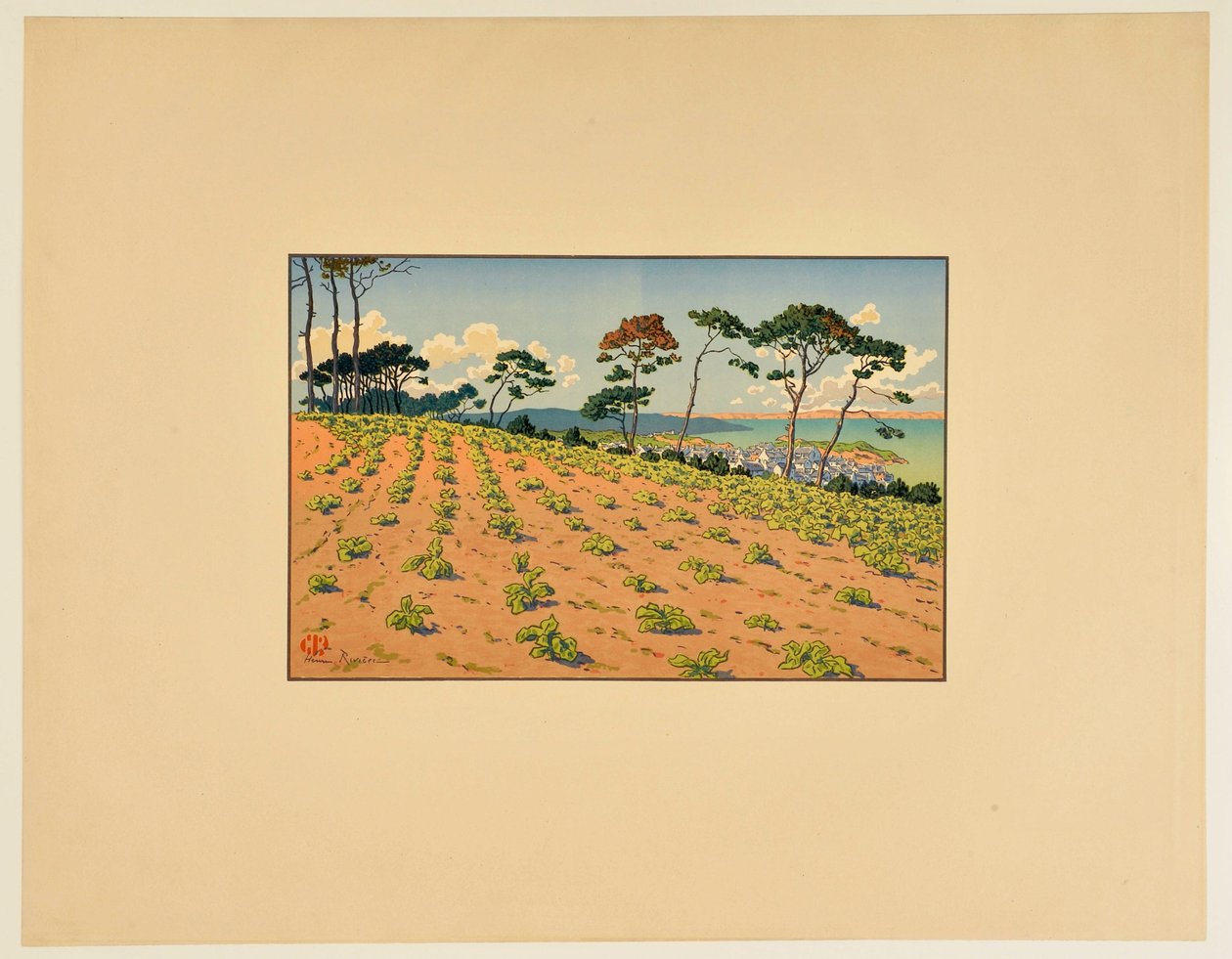 [Douarnenez sett från Route du Ris] av Henri Rivière
