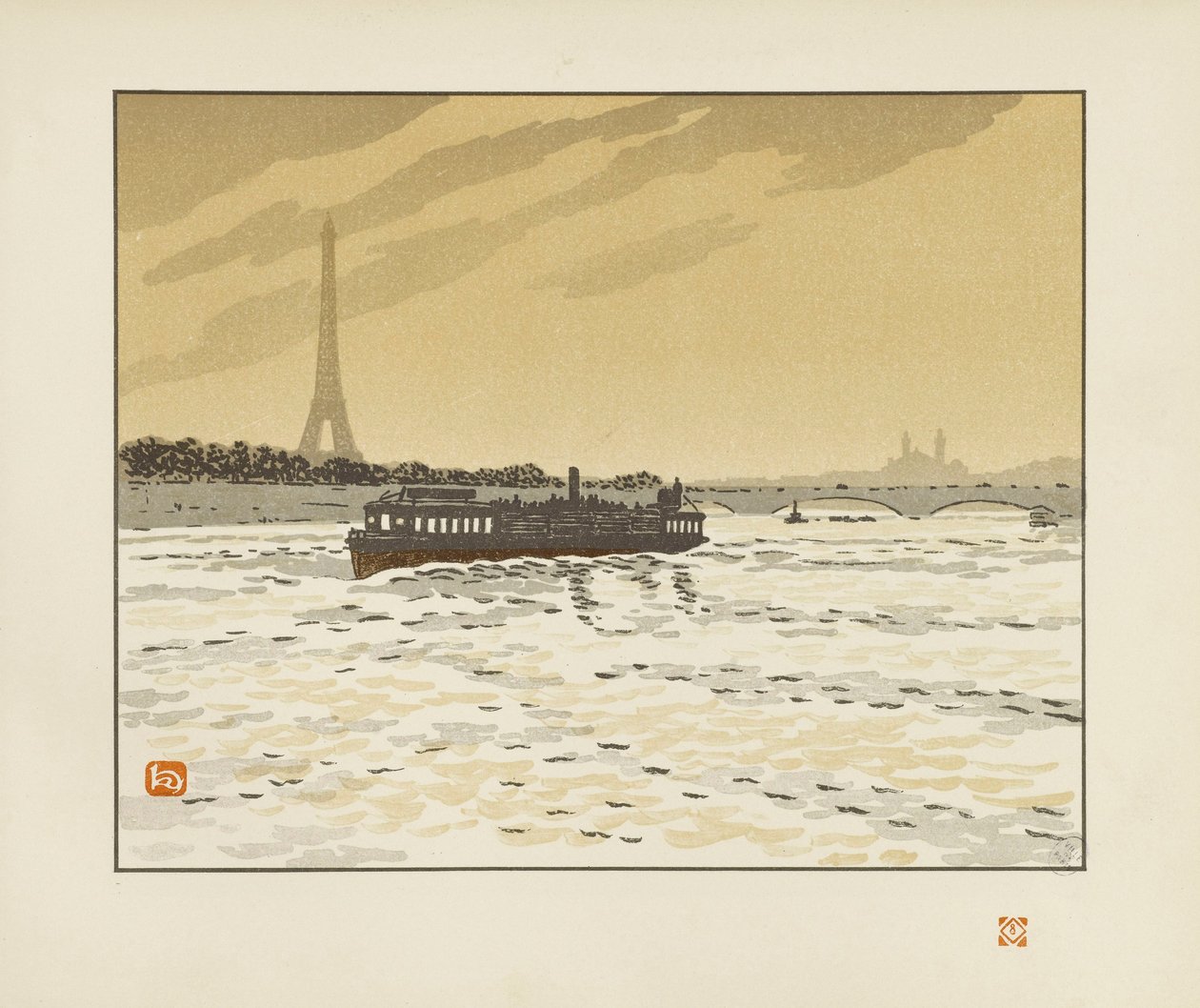Från Quai de la Conférence [De trettiosex vyerna över Eiffeltornet] av Henri Rivière