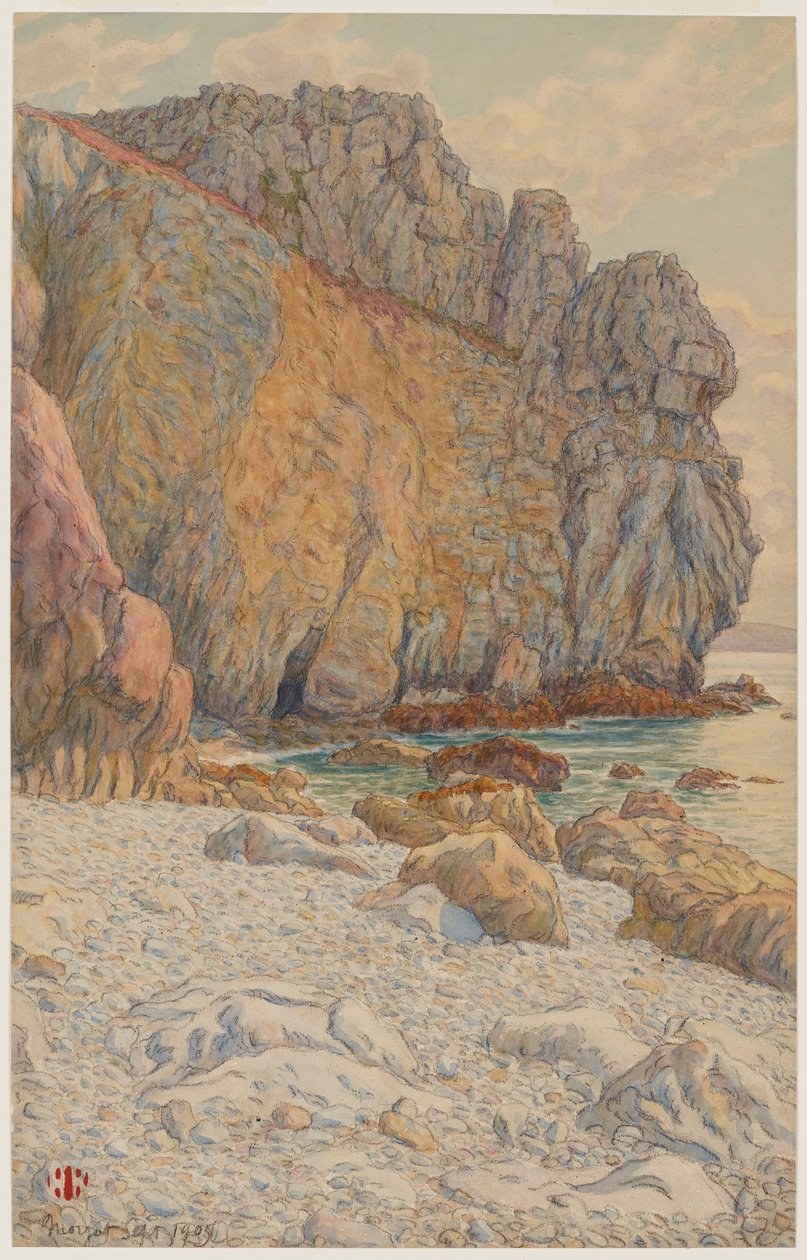 Klipporna vid Port Haor. Morgat av Henri Rivière