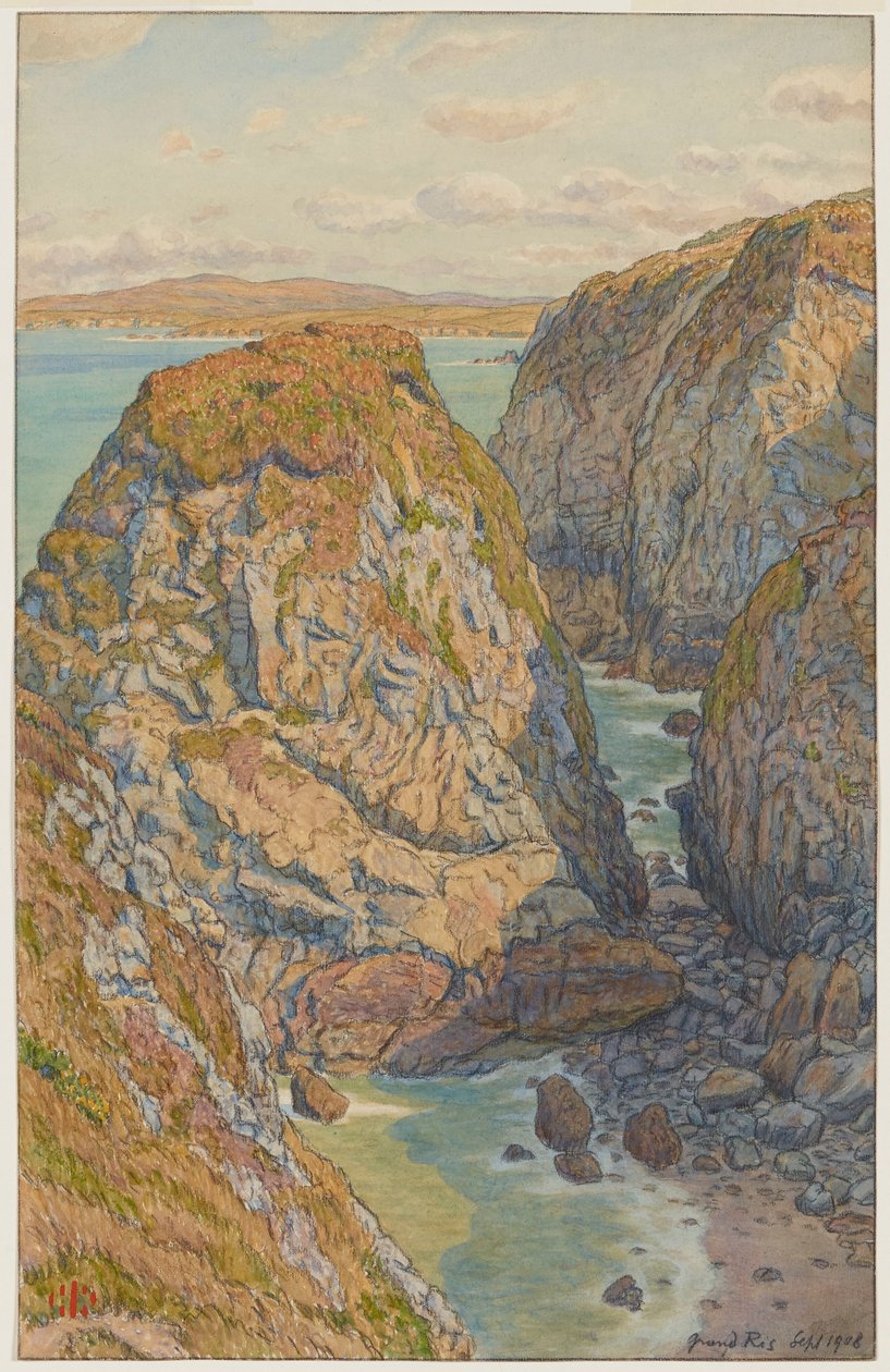 Klippen des Grand Ris. (Bucht von Douarnenez) av Henri Rivière