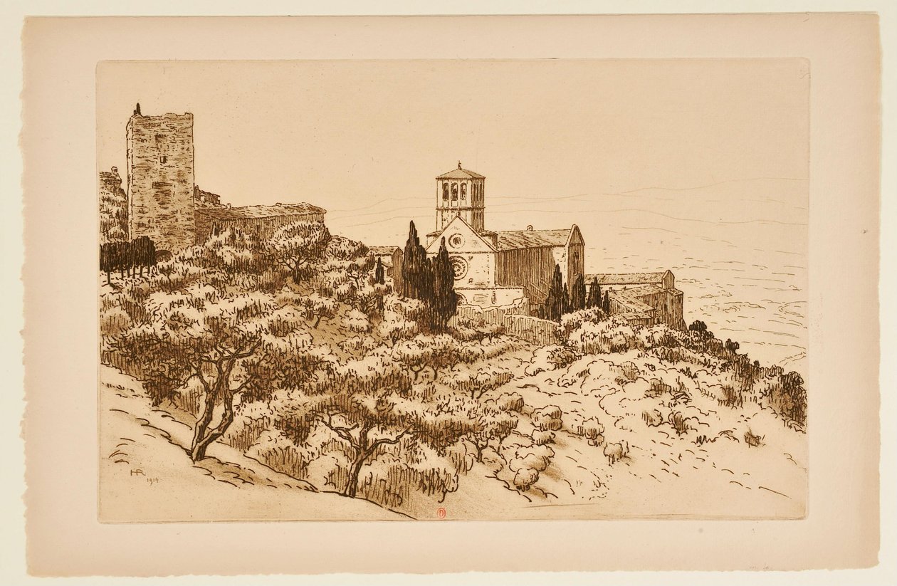 Basilikan i Assisi av Henri Rivière