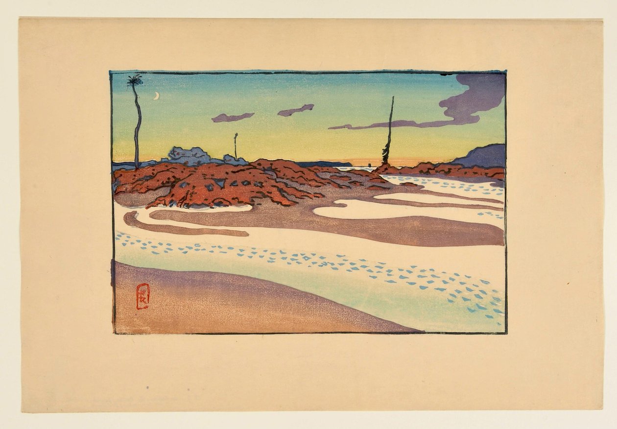 [Sjömärkena: La Bouche, Chéruette och viken i skymningen] av Henri Rivière