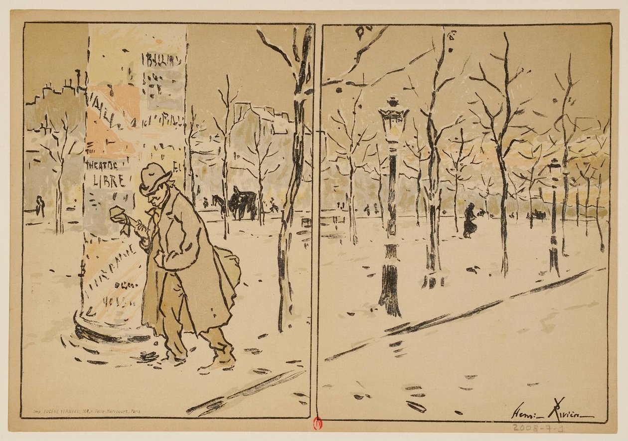 Paris på vintern: program för Théâtre Libre, säsongen 1889-1890 av Henri Rivière