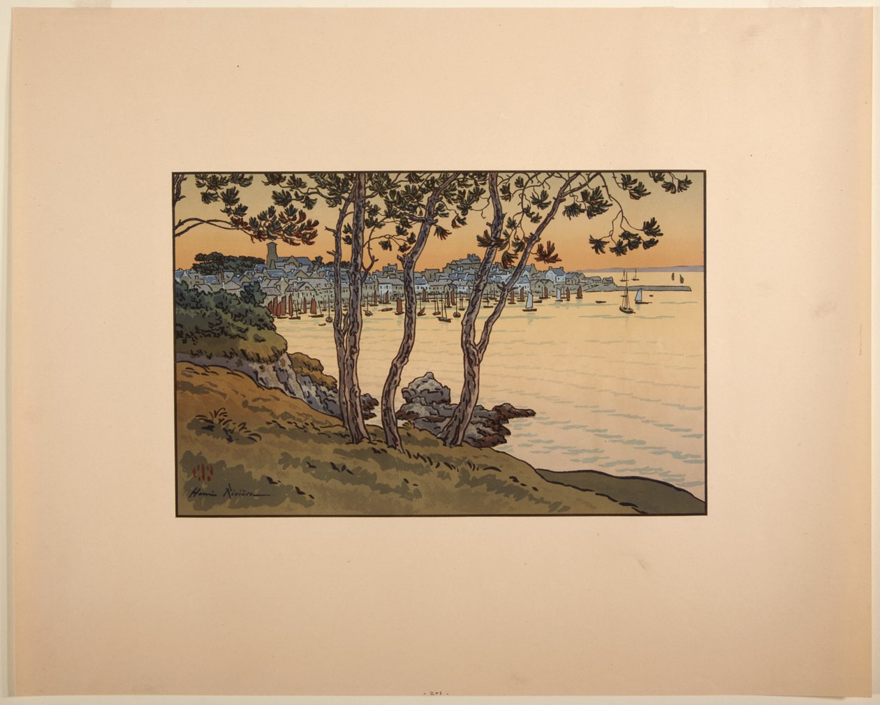 Hamnen i Douarnenez, Bretagne av Henri Rivière
