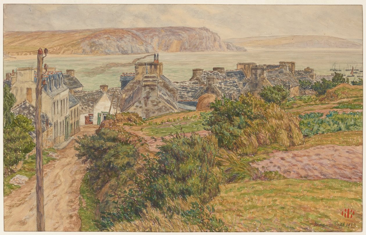 Byn och bukten i Morgat av Henri Rivière