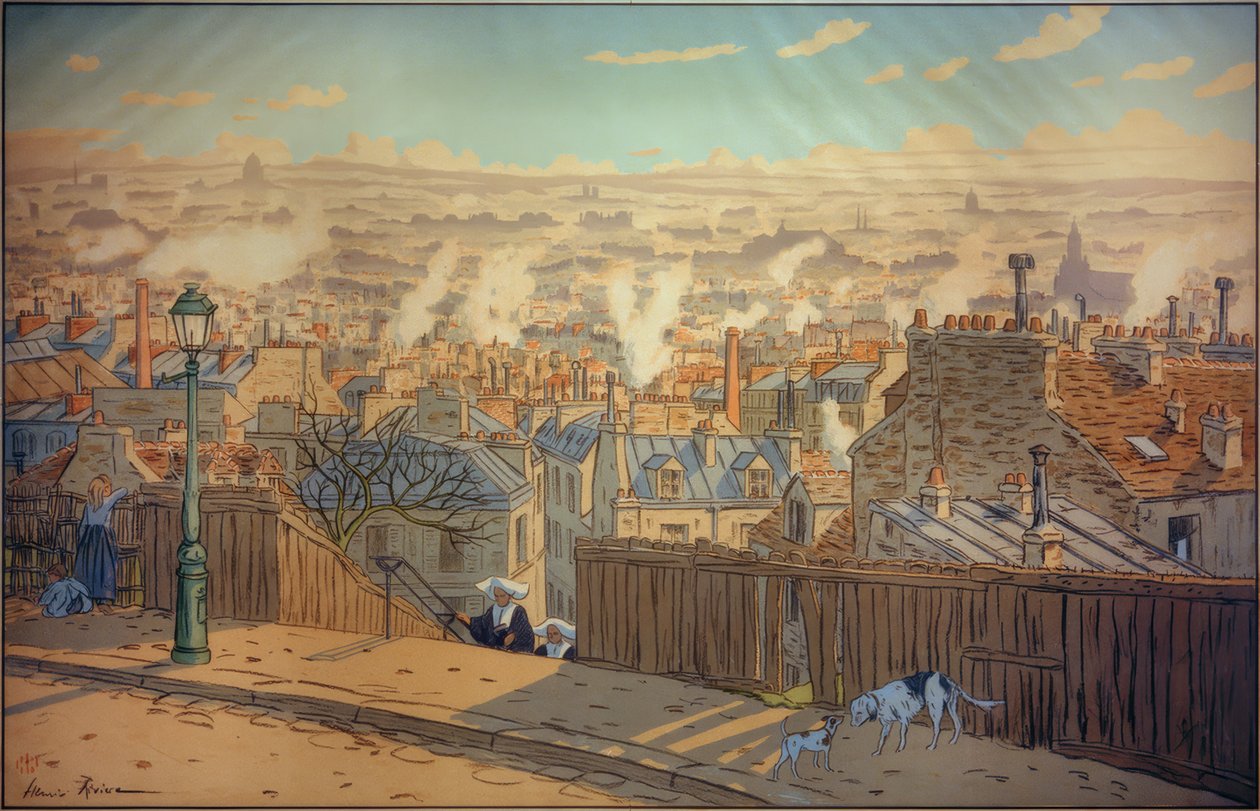 Paris med utsikt över Montmartre av Henri Rivière