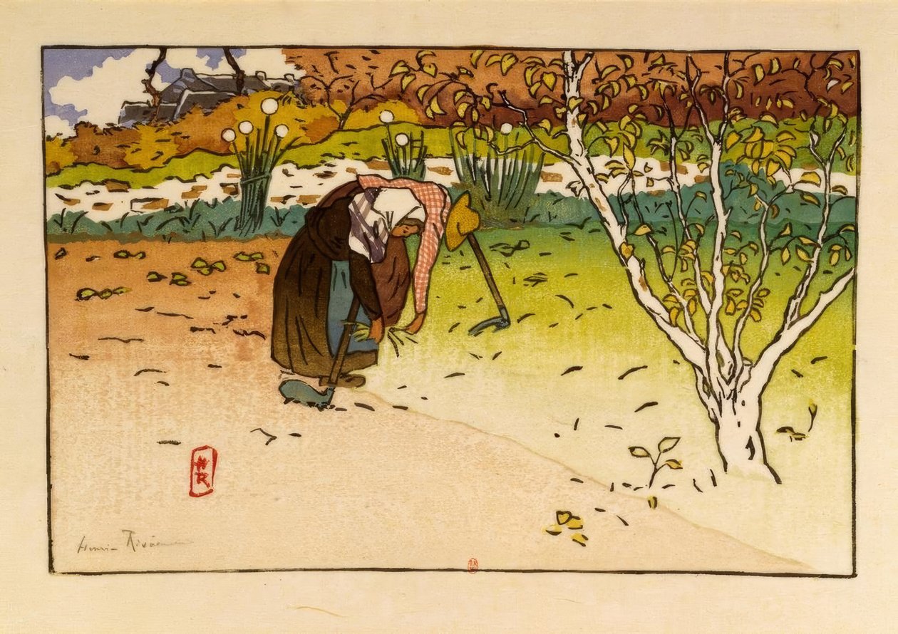 Grönsaksträdgård i Ville-Hue (Saint-Briac) av Henri Rivière