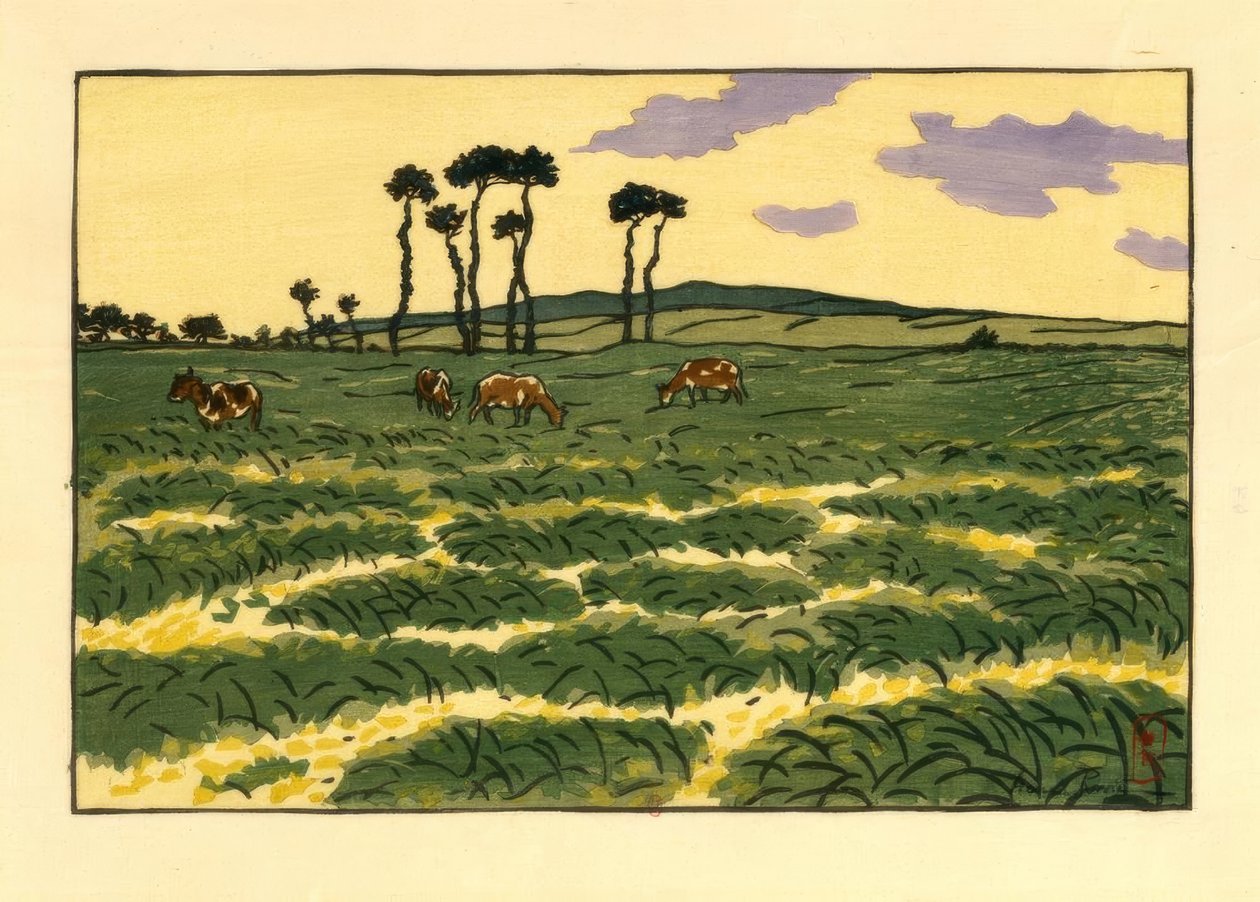 Kor på fältet Garde-Guérin (Saint-Briac) av Henri Rivière