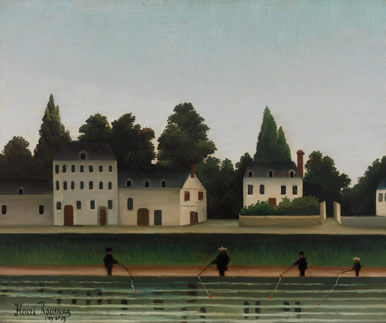 Landskap och fyra fiskare av Henri Rousseau